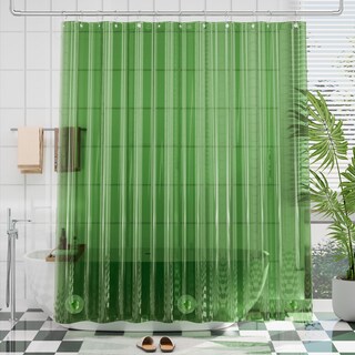 Foto 1 | Foto 1 | Cortina De Ducha Amazerbath Premium Eva Transparente De Color Verde Pino - Venta Internacional.