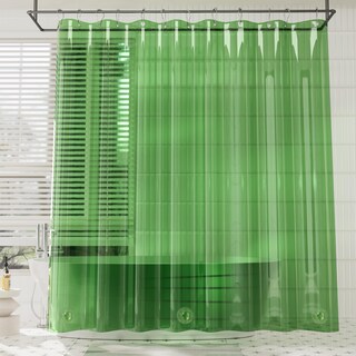 Foto 2 | Foto 2 | Cortina De Ducha Amazerbath Premium Eva Transparente De Color Verde Pino - Venta Internacional.