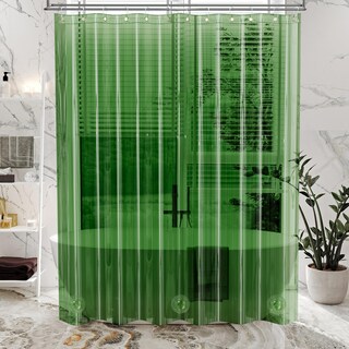 Foto 3 | Foto 3 | Cortina De Ducha Amazerbath Premium Eva Transparente De Color Verde Pino - Venta Internacional.