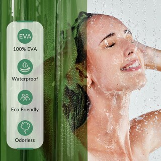 Foto 6 | Foto 6 | Cortina De Ducha Amazerbath Premium Eva Transparente De Color Verde Pino - Venta Internacional.