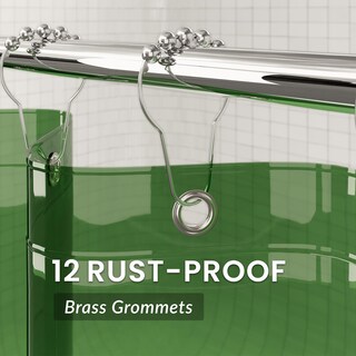 Foto 7 | Foto 7 | Cortina De Ducha Amazerbath Premium Eva Transparente De Color Verde Pino - Venta Internacional.