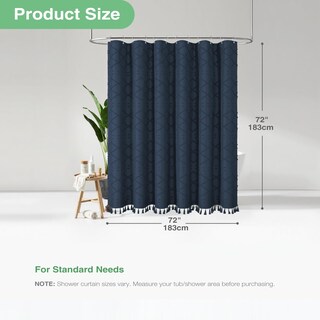 Foto 4 | Foto 4 | Cortina De Ducha Dynamene Tela Azul Marino 180 X 180 Cm Impermeable - Venta Internacional.