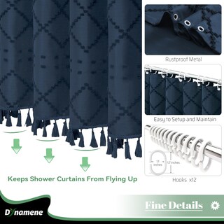Foto 5 | Foto 5 | Cortina De Ducha Dynamene Tela Azul Marino 180 X 180 Cm Impermeable - Venta Internacional.