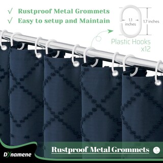 Foto 6 | Foto 6 | Cortina De Ducha Dynamene Tela Azul Marino 180 X 180 Cm Impermeable - Venta Internacional.