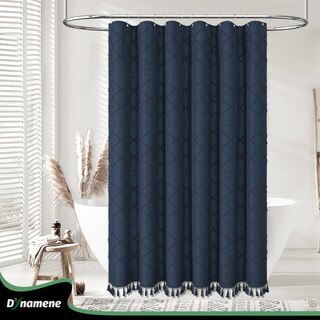 Foto 7 | Foto 7 | Cortina De Ducha Dynamene Tela Azul Marino 180 X 180 Cm Impermeable - Venta Internacional.