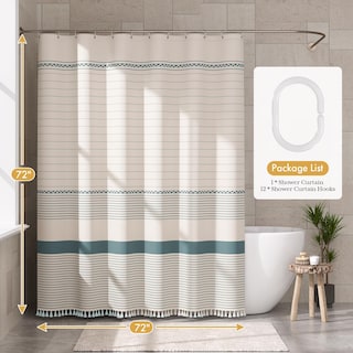 Foto 6 | Foto 6 | Cortina De Ducha Amazerbath Farmhouse Boho Con Borlas 180 X 180 Cm - Venta Internacional.
