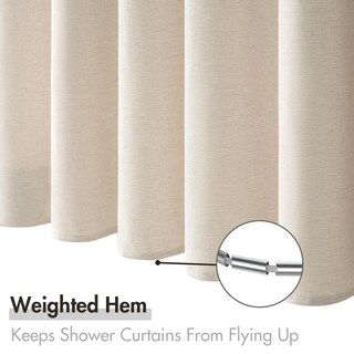 Foto 5 | Foto 5 | Cortina De Ducha Miulee De Lino Impermeable Beige Con Ganchos 180 X 180 Cm - Venta Internacional.