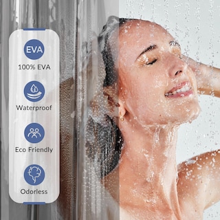 Foto 5 | Foto 5 | Cortina De Ducha Amazerbath Premium Eva Transparente Gris Impermeable - Venta Internacional.