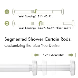 Foto 2 | Foto 2 | Barra Para Cortina De Ducha Amazerbath Spring Tension 80-118 Cm Color Blanco - Venta Internacional.