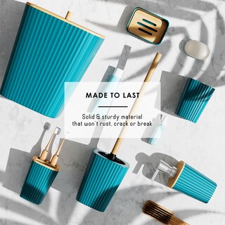 Foto 6 | Foto 6 | Set De Accesorios De Baño Clara Clark Teal Con Cortina De Ducha - Venta Internacional.