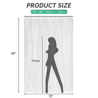 Foto 2 | Foto 2 | Cortina De Ducha Amazerbath Extralarga De Peva Transparente 180 X 230 Cm - Venta Internacional.