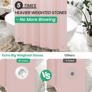 Foto 2 | Foto 2 | Cortina De Ducha Amazerbath Light Peva Rosa 180 X 180 Cm Con Piedras - Venta Internacional.