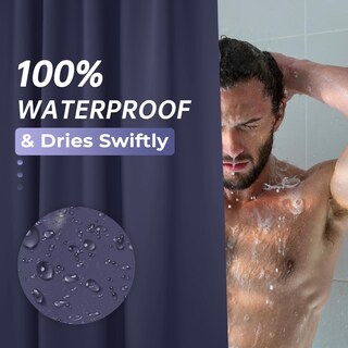 Foto 4 | Foto 4 | Cortina De Ducha Amazerbath Azul Marino Peva Impermeable 180 X 180 Cm - Venta Internacional.