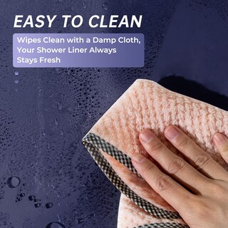 Foto 6 | Foto 6 | Cortina De Ducha Amazerbath Azul Marino Peva Impermeable 180 X 180 Cm - Venta Internacional.