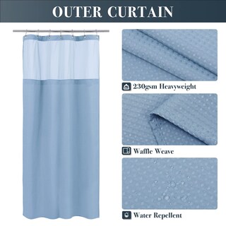 Foto 2 | Foto 2 | Cortina De Ducha N&y Home Waffle Weave 100% Poliéster Azul 36 X 72 - Venta Internacional.