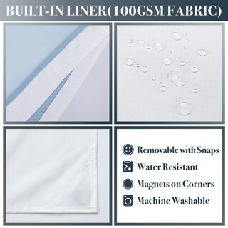 Foto 3 | Foto 3 | Cortina De Ducha N&y Home Waffle Weave 100% Poliéster Azul 36 X 72 - Venta Internacional.