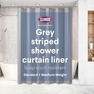 Foto 1 | Foto 1 | Forro De Cortina De Ducha Clorox Premium A Rayas Impermeable - Venta Internacional.