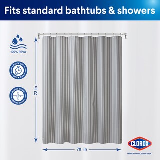 Foto 2 | Foto 2 | Forro De Cortina De Ducha Clorox Premium A Rayas Impermeable - Venta Internacional.