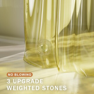 Foto 3 | Foto 3 | Forro De Cortina De Ducha Amazerbath 100% Eva Amarillo Transparente 180 X 180 Cm - Venta Internacional.