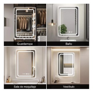 Foto 3 | Foto 3 | Espejo Led Baño 50x70cm Touch 3 Modo Con Función Plata