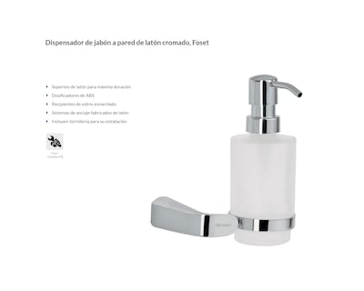 Foto 3 | Foto 3 | Jabonera Foset RIA-75 de Cristal con Dispensador Cromado Peso 450 G Ideal para Baños
