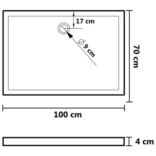Foto 7 | Foto 7 | Plato De Ducha Vidaxl Rectangular Blanco Brillante De 70 X 100 Cm - Venta Internacional.