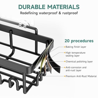 Foto 4 | Foto 4 | Carrito De Ducha Veken Resistente A La Corrosión Impermeable Paquete De 6 Con Soporte Para Jabón - Venta Internacional.
