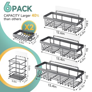 Foto 5 | Foto 5 | Carrito De Ducha Veken Resistente A La Corrosión Impermeable Paquete De 6 Con Soporte Para Jabón - Venta Internacional.