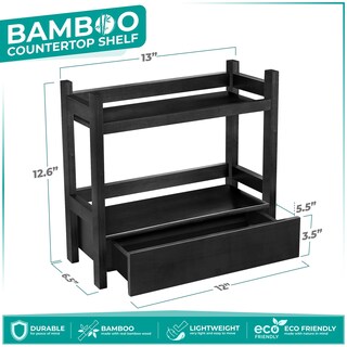 Foto 3 | Foto 3 | Organizador De Baño Sorbus Bamboo Con 2 Niveles  Estante Negro - Venta Internacional.