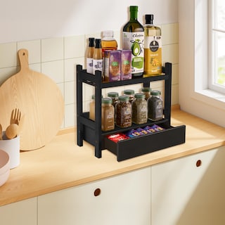 Foto 4 | Foto 4 | Organizador De Baño Sorbus Bamboo Con 2 Niveles  Estante Negro - Venta Internacional.