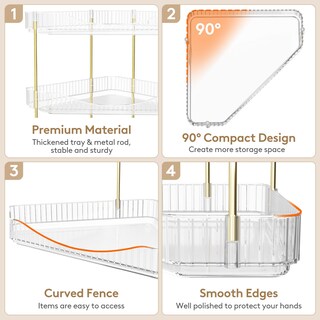 Foto 2 | Foto 2 | Organizador De Mostrador De Baño Lifewit De 2 Niveles  Esquina  Transparente - Venta Internacional.