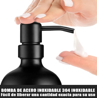 Foto 3 | Foto 3 | Xtellar- Kit De Dispensadores De Jabón En Vidrio Elegante Para Cocina Y Baño, Negro Mate, 2 Unidades.