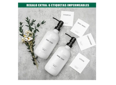 Foto 5 | Foto 5 | Kit Dual Elegante De Dispensadores De Jabón En Vidrio Mate De Primera Calidad Para Baño Y Cocina