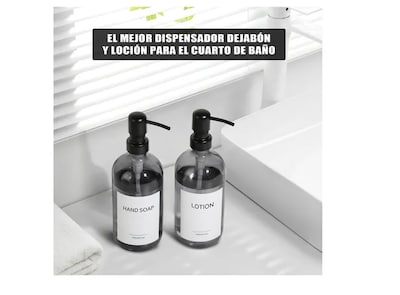 Foto 4 | Foto 4 | Dispensador de Jabón de Vidrio 2 Piezas con Etiquetas