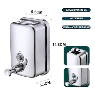 Foto 2 | Foto 2 | Jabonera Despachador Jabon Liquido De Acero Inoxidable Eo Safe Imports Esi-20610 Plata