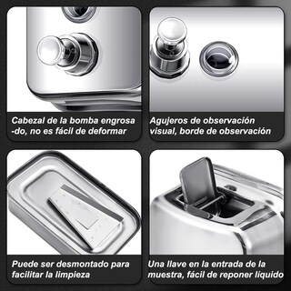 Foto 3 | Foto 3 | Jabonera Despachador Jabon Liquido De Acero Inoxidable Eo Safe Imports Esi-20610 Plata