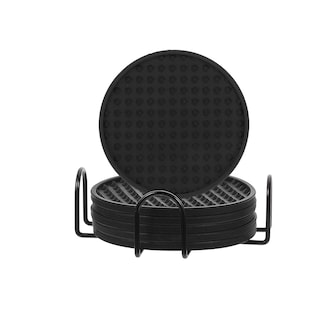 Foto 1 | Foto 1 | Set de 6 Portavasos de Silicona Antiderrame con Base Amplia de 10cm Negro