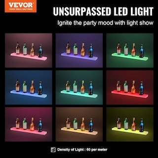 Foto 2 | Foto 2 | Expositor Vevor Para Botellas De Licor Con Iluminación Led, 1 Nivel, 76 Cm, Soporte De Pared - Venta Internacional.
