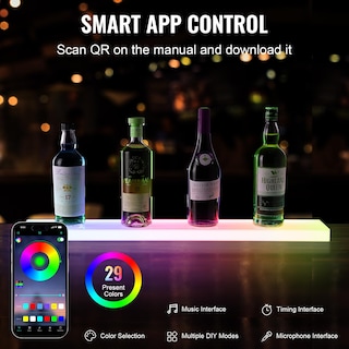 Foto 3 | Foto 3 | Expositor Vevor Para Botellas De Licor Con Iluminación Led, 1 Nivel, 76 Cm, Soporte De Pared - Venta Internacional.