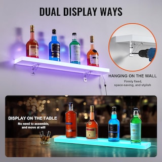 Foto 5 | Foto 5 | Expositor Vevor Para Botellas De Licor Con Iluminación Led, 1 Nivel, 76 Cm, Soporte De Pared - Venta Internacional.