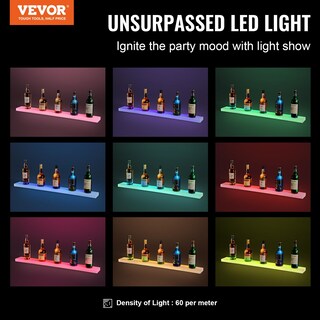 Foto 2 | Foto 2 | Expositor Vevor Para Botellas De Licor Con Iluminación Led, 1 Nivel, 100 Cm, Soporte De Pared - Venta Internacional.