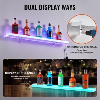 Foto 5 | Foto 5 | Expositor Vevor Para Botellas De Licor Con Iluminación Led, 1 Nivel, 100 Cm, Soporte De Pared - Venta Internacional.