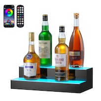 Expositor Vevor Para Botellas De Licor Con Iluminación Led, 2 Niveles, 40 Cm - Venta Internacional.