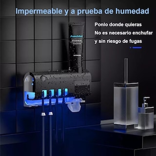 Foto 4 | Foto 4 | Porta Cepillos Dispensador de Pasta Recargable Eo Safe Imports Negro