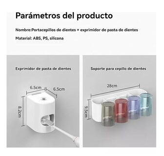 Foto 3 | Foto 3 | Soporte para Cepillos de Dientes con Dispensador de Pasta Dental