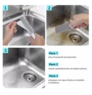 Foto 4 | Foto 4 | Limpieza Inodoro De Baño Cepillo Piedra Pómez+ Guantes 6 Pcs Gris/blanco