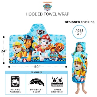 Foto 5 | Foto 5 | Toalla Con Capucha Franco Kids Paw Patrol Blue 60 X 120 Cm - Venta Internacional.