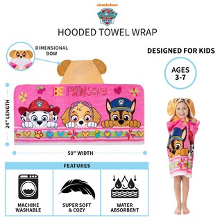 Foto 5 | Foto 5 | Toalla Con Capucha Franco Paw Patrol, Algodón Rosa, De 3 A 7 Años - Venta Internacional.