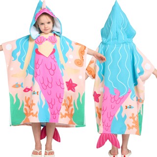 Foto 1 | Foto 1 | Toalla De Playa Para Niños Joiedomi Con Capucha Diseño De Sirena De 3 A 10 Años Con Mochila - Venta Internacional.