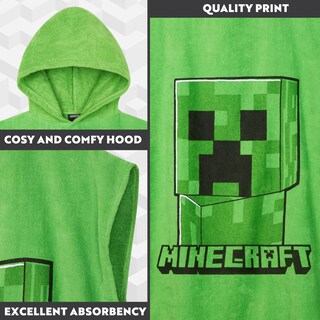 Foto 4 | Foto 4 | Toalla De Baño Con Capucha Minecraft Para Niños Y Adolescentes - Venta Internacional.